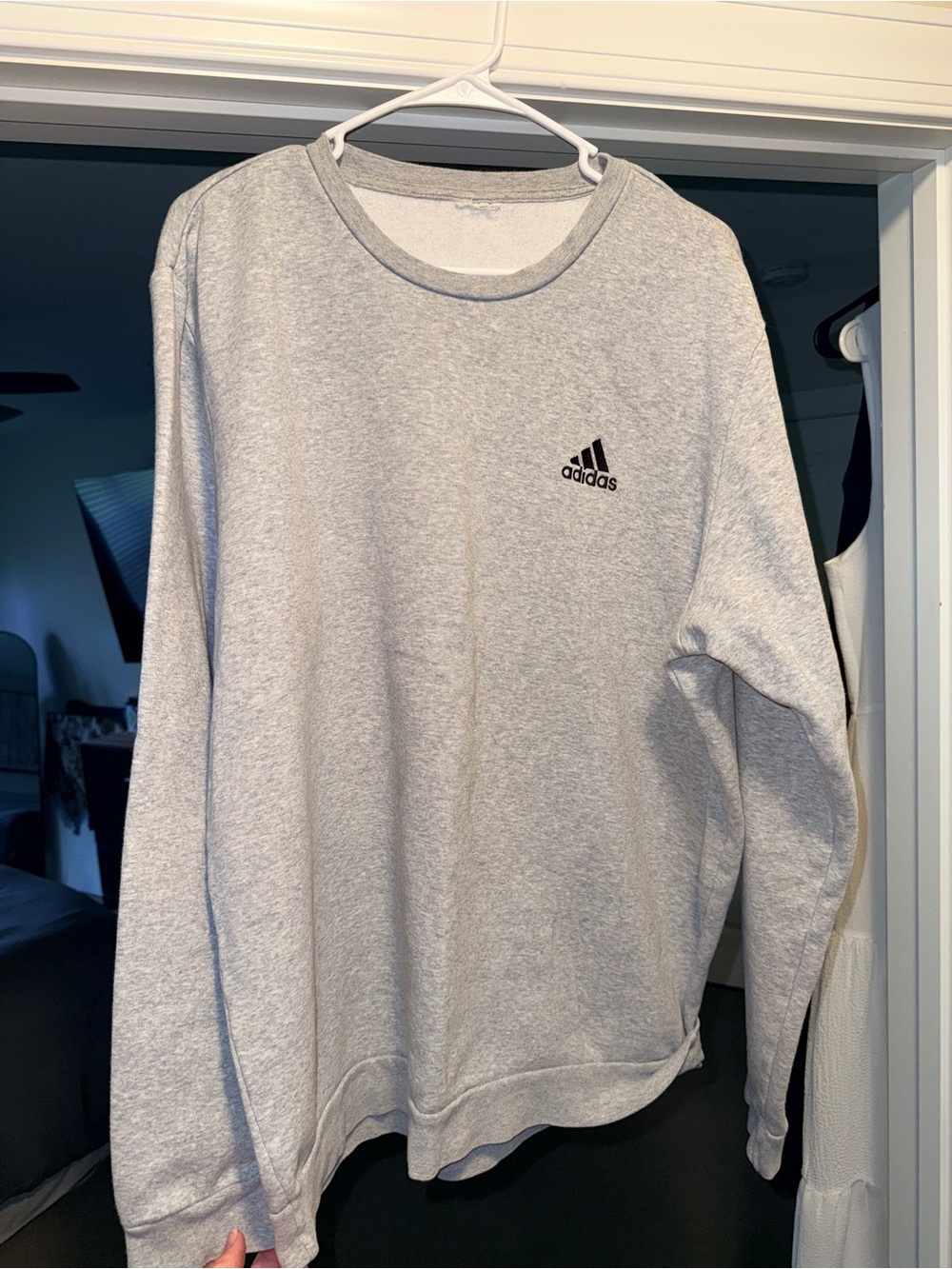adidas Men's Light Heather Gray Crewneck Sweatshirt